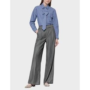 NEW LUISA CERANO herringbone wide-leg pants in grey